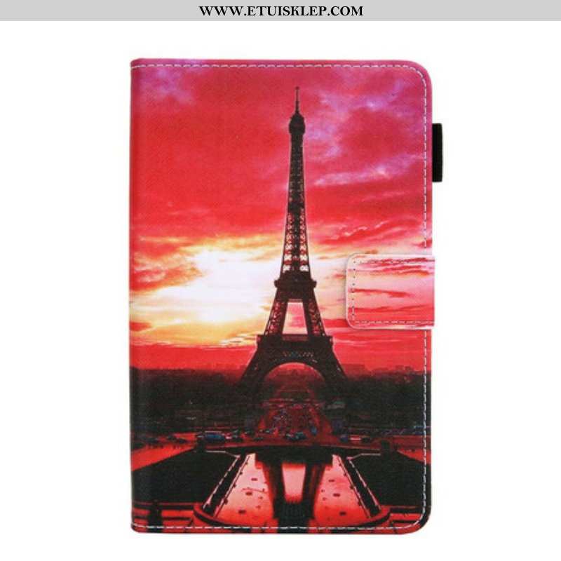 Etui Folio do Samsung Galaxy Tab A7 Lite Wieża Eiffla O Zachodzie Słońca